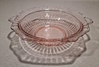 Light Reactive Pink Depression Glass Handled Serving Bowl Mayfair Anchor Hocking