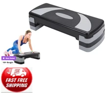 Fitness Aerobic Step Platform Adjustable Workout Exercise Stepper