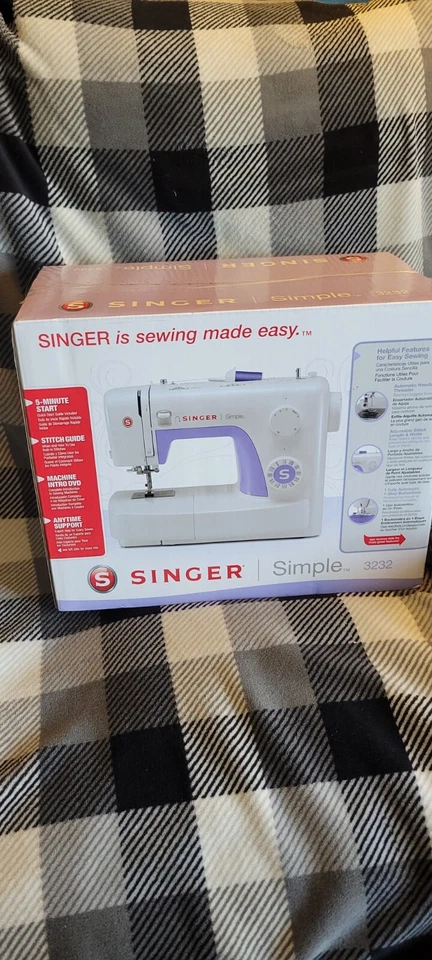 SINGER 3232 Máquina de Coser Simple Automático Enhebrador de Agujas Tela Estuche de Transporte Foto 2 de 4