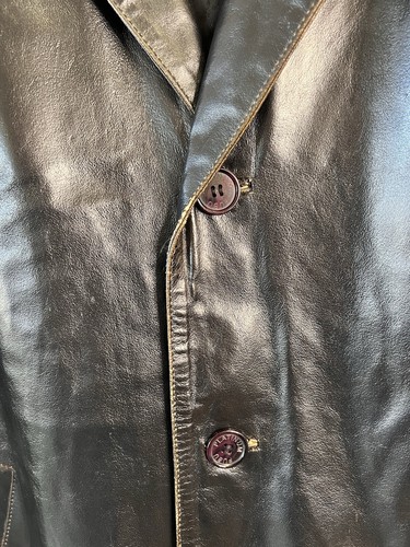 Platinum FUBU - Men's 3/4 Length Black Leather Coat - 3 Button - Y2K - Size XL - Picture 3 of 24