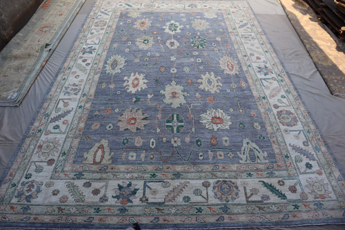 10x14 Zeitloser Oushak Teppich - Elegantes Blumenmuster & Klassische Ästhetik.