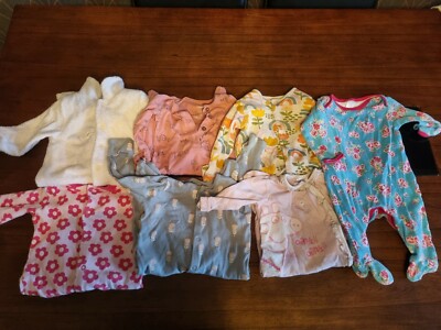 3-6 Monate Baby Mädchen Strampler Paket x 7 inkl. 1 Handtuch gemischte Marken