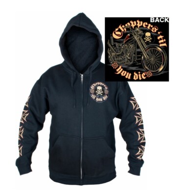 CHOPPERS Til YOU DIE Kapuzenjacke Biker Hoodie Sweatshirt Pullover Rocker 1% 