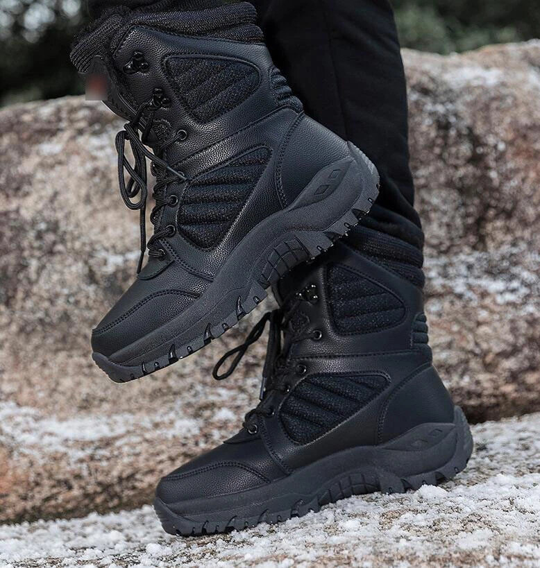 Botas tácticas de invierno para hombre de lana militares ejército combate botas cálidas botas para nieve Foto 4 de 4