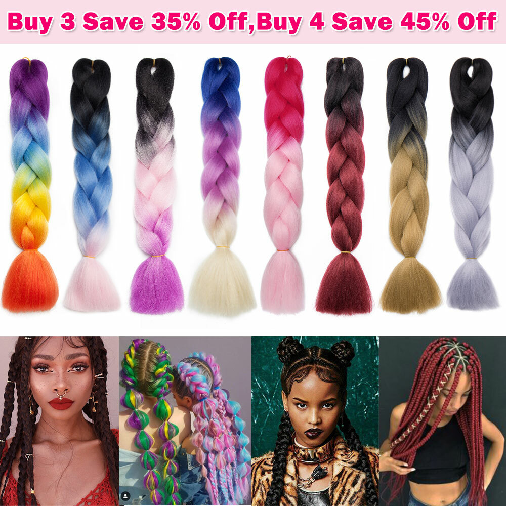 CLEARANCE Colored Box Braids Hair Extensions Jumbo Crochet 