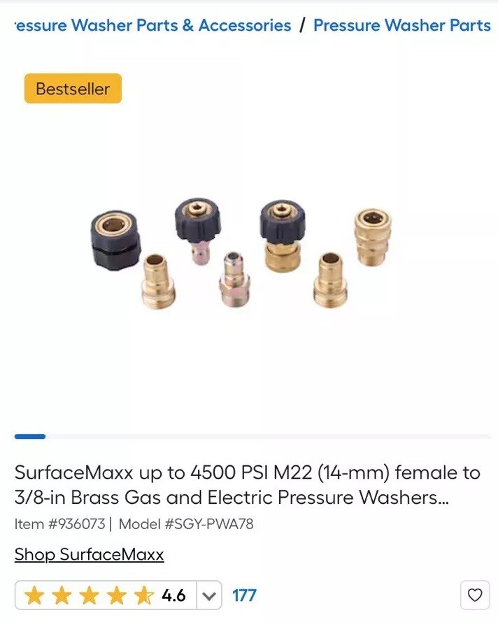 Pressure Washer Quick Connect Kit