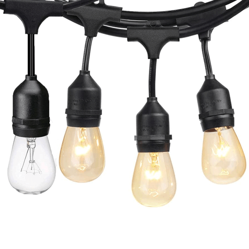 96FT Outdoor String Lights 11W Dimmable Edison Bulb 30 Sockets for Decoration - Picture 1 of 12