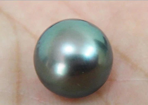 8MM NATURAL TAHITIAN GENUINE BLACK BLUE GRAY ROUND LOOSE PEARL HALF DRILLED AAA