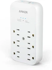 Anker 333 Outlet Extender- 6 Outlets - Surge Protection 100-240V A9263