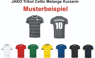 JAKO Trikot Celtic Melange Kurzarm inkl. eines Druckes  4214 Kinder 116-164