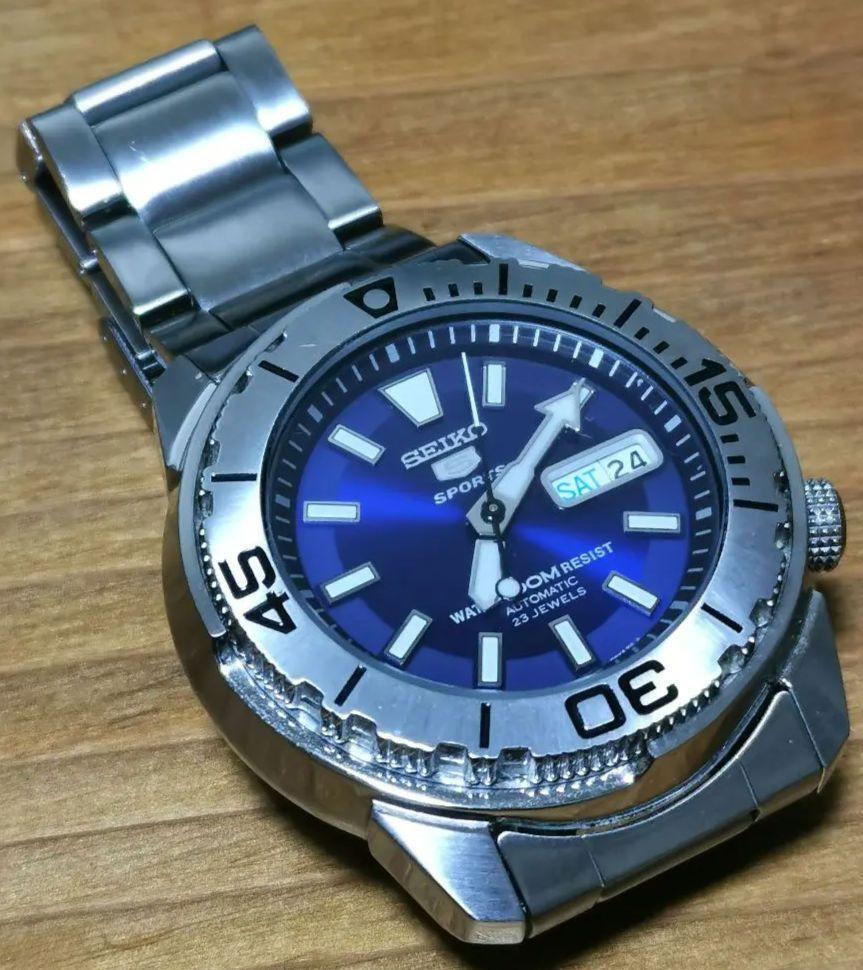 腕時計　希少　セイコー　SEIKO 5SPORTS ファイブスポーツ　7S36 Seiko 5 Sports 7S36-02T0 Day Date 23 Jewels ST.Steel