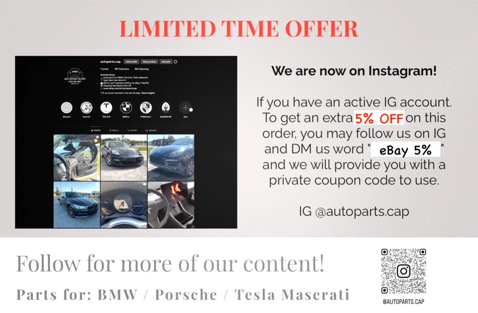 BMW 228i 328i 330i 335i 430i 535i 550i 750i X3 X5 X6 TRANSFER CASE MOTOR OEM 66K - Image 4 of 4