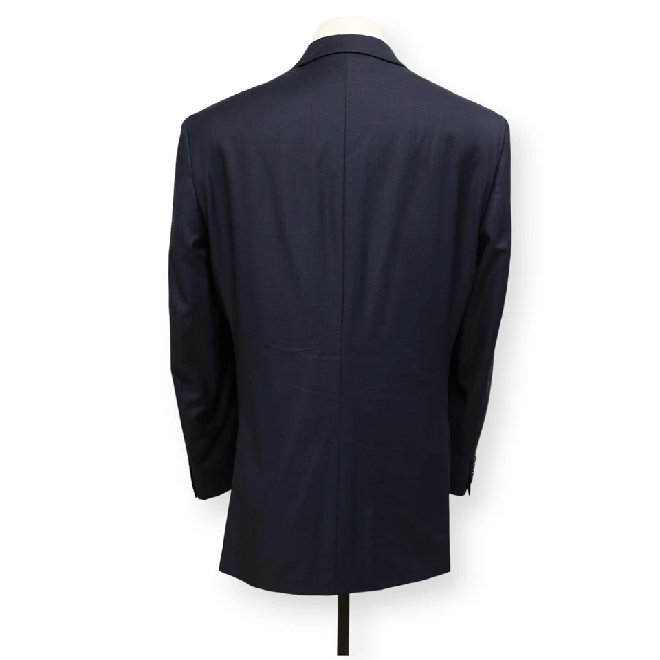CALVIN KLEIN Hombre Azul Sólido 100% LANA Abrigo Deportivo Traje Chaqueta Blazer 44 L Foto 4 de 4
