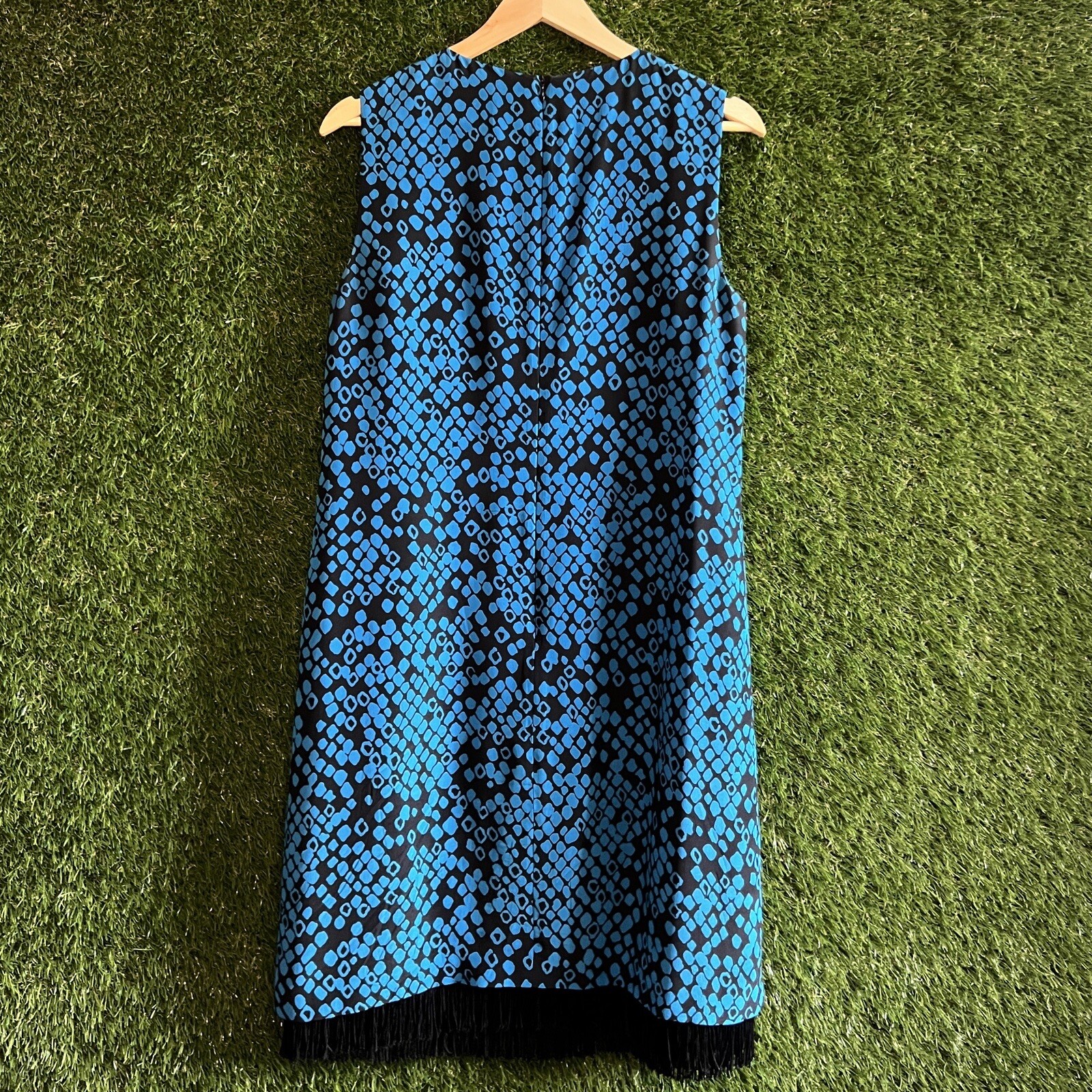 Vintage Missoni Size Medium M Blue Python Silk Sh… - image 3