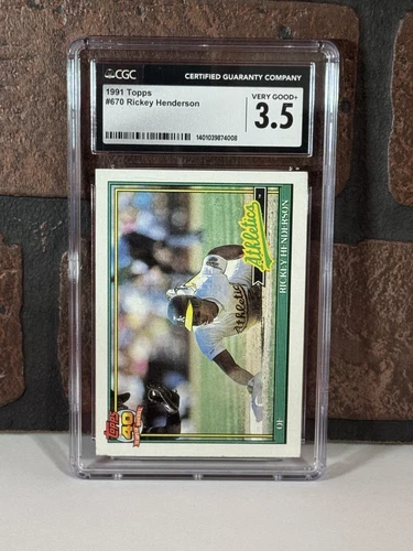 1991 Topps - #670 Rickey Henderson CGC 3.5 - POP  1