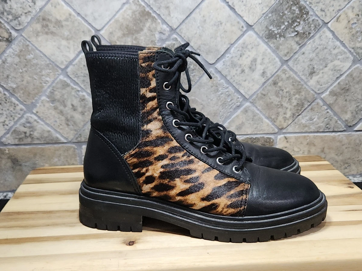 Vince Camuto Womens Black Brown Cowhair Upper Fashion Boots Size 8.5 M Or 39