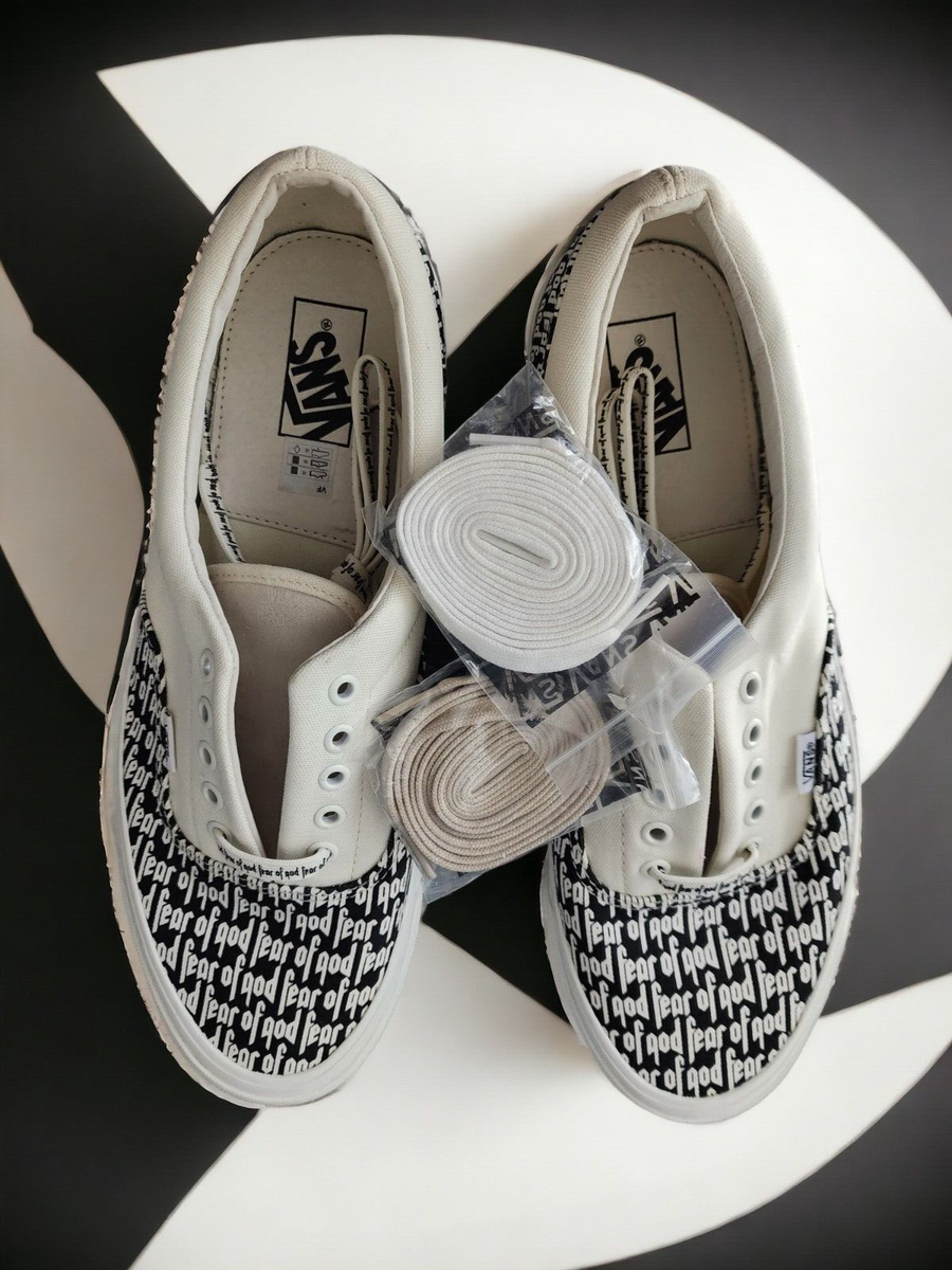 vans era 95 dx fear of god white mens black
