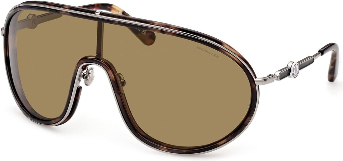 Moncler Vangarde ML0222 55N Tortoise Wrap Shield Sunglasses Moncler Vangarde ML0222 55N Tortoise Wrap Shield Sunglasses