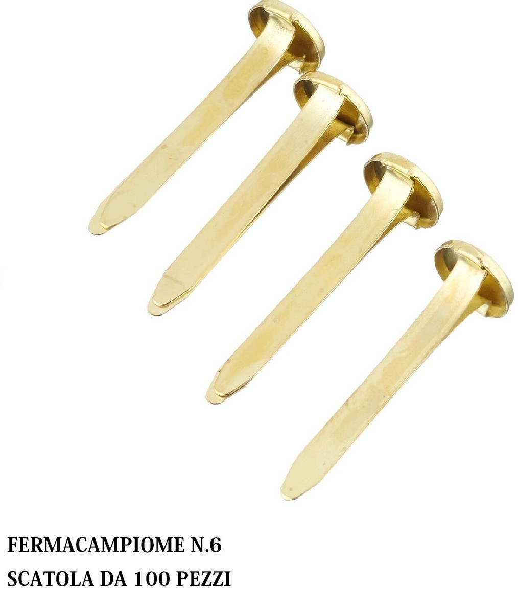 Fermacampioni Ottonati N.2 - 14 Mm, Confezione Da 100 Pezzi - Foto 3
