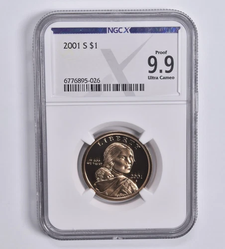 Proof 9.9 2001-S Sacagawea $1 NGC X
