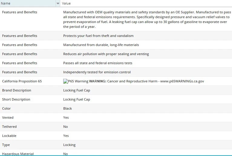 MotoRad MGC791 Fuel Tank Cap for CHEVROLET R20 SUBURBAN 1987-1988 V8-7.4L - Image 2 of 4