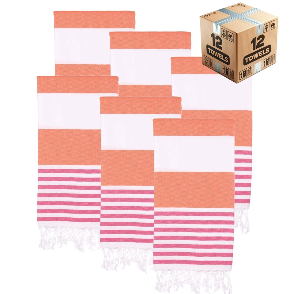 Turkish Beach Towel Bulk Case of 12 (38" x 71")  Oversized, Quick-Dry, Sand-Free - Image 2 of 4
