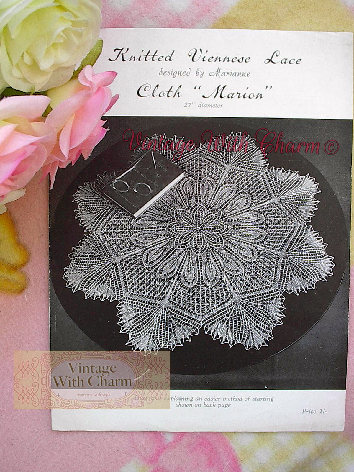 Vintage Viennese Lace Knitting Pattern Tablecloth
