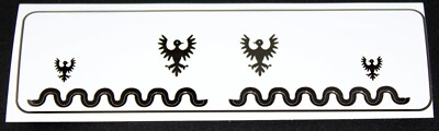 Custom Aufkleber Pferdedecke Replacement Sticker Horse Barding Adler schwarz wei