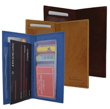 Leather Basic Checkbook Cover Holder Slim Plain Mens Womens Many Colors 