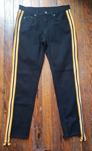 CARMAR Denim Los Angeles Black Orange Full Zipper Side Stripe Jeans - 第 1/5 張圖片