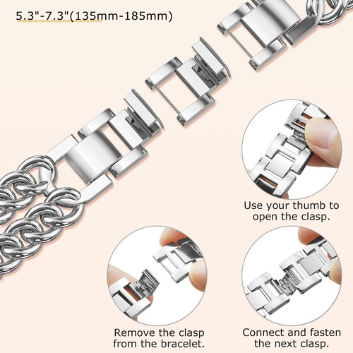 Double-chain Cowboy Chain Jewelry Metal Strap For Apple Watch Series 10/1/Ultra - Picture 3 of 40