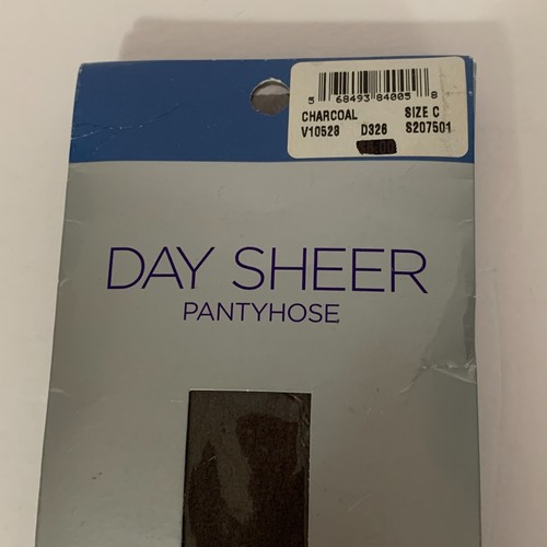 Catherines Pantyhose Day Sheer Hosiery Ribbed Panty Charcoal Gray Plus Size C - Picture 2 of 4