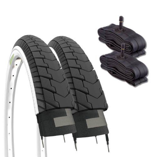 2 COPERTONI 24 X 1.75(47-507)+2 CAMERE SCHRADER AMERICA BICI GRAZIELLA CITY BIKE - Foto 1 di 6