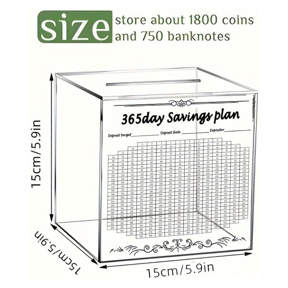 10,000 Savings Box 2025 Wooden Cash Vault Savings Box - Retro Money Box ...