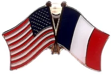 USA American France Friendship Flag Bike Motorcycle Hat Cap lapel Pin 