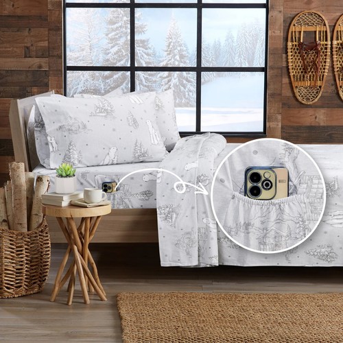 Flannel Sheet Set 100% Brushed Cotton Sheets Fitted Flat Pillow Case Deep Pocket - Picture 158 of 259