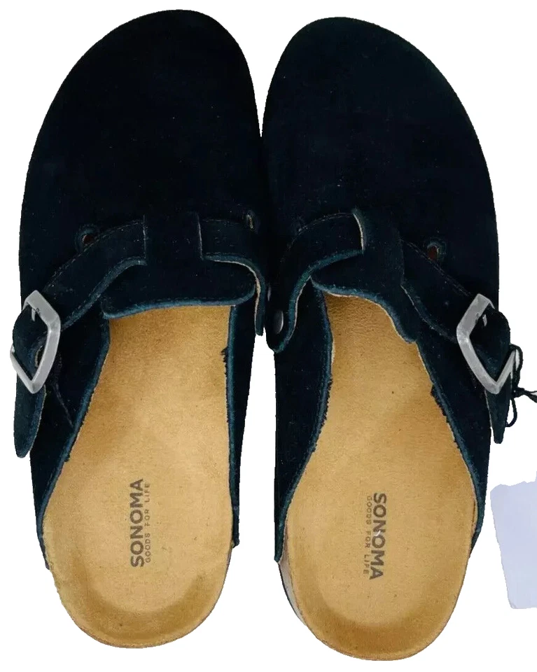 Zuecos sin cordones Sonoma Goods For Life Waterford de gamuza negros talla: 7,5 151P para mujer Foto 3 de 4