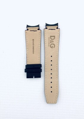 D&G WATCH STRAP , DW3719770097 , BLACK LEATHER , D&G STRAP