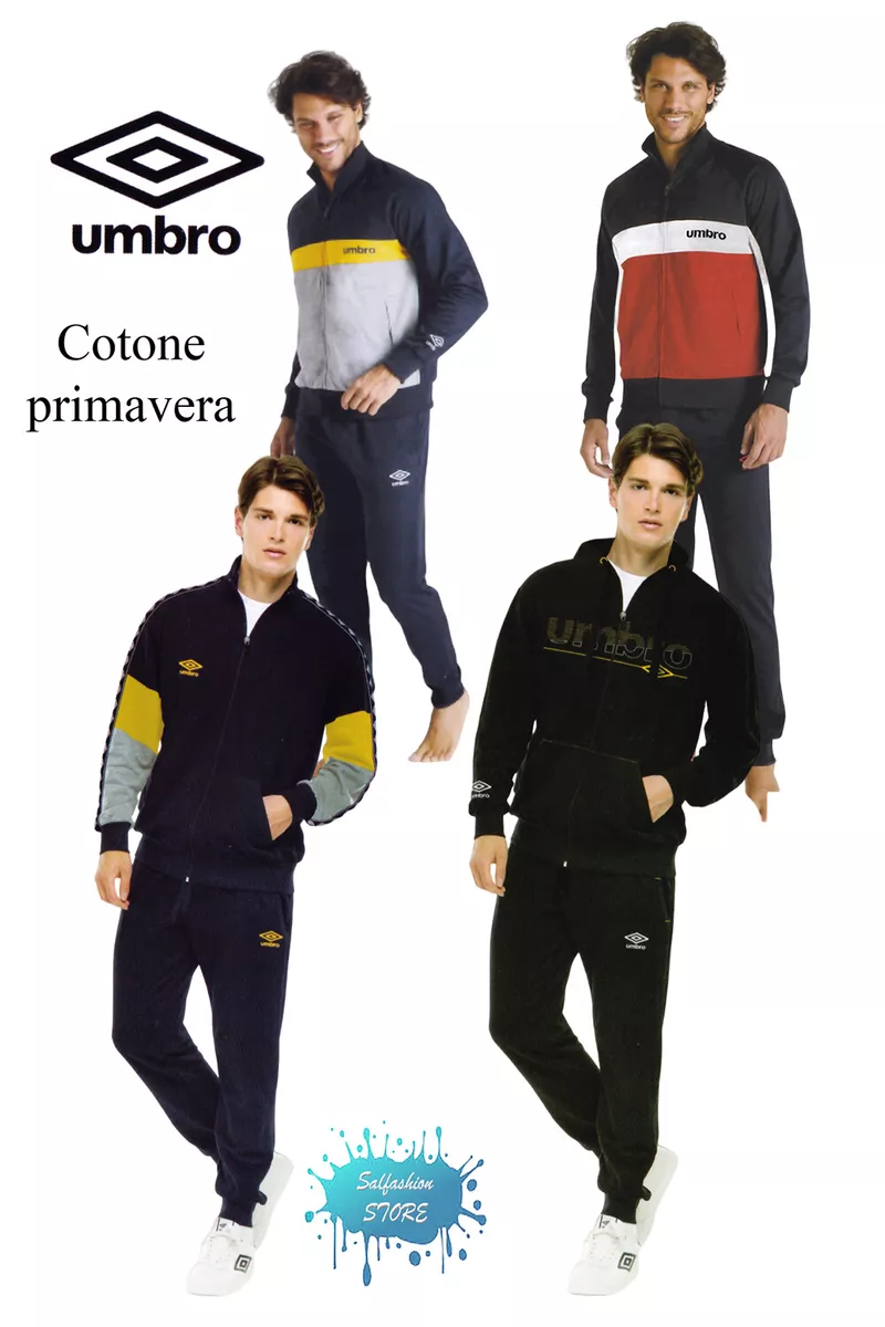 UMBRO Tuta completo uomo aperta full zip leggera di cotone con e