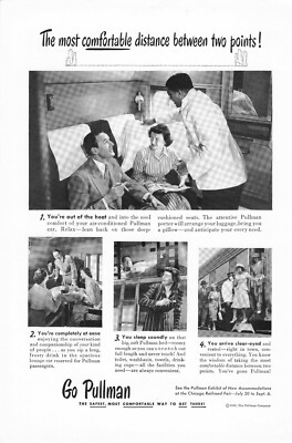 1948 Go Pullman bequemster Abstand zwischen zwei Punkten Vintage Print Ad 