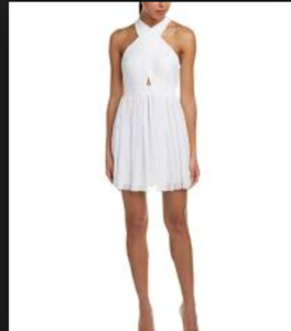 white halter cocktail dress