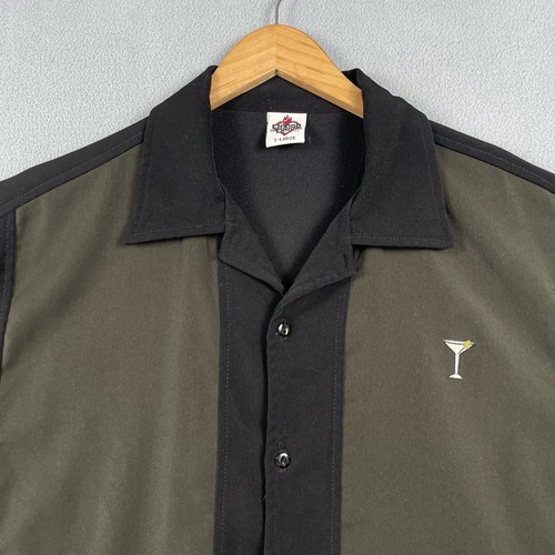 Vintage House Of Blues Shirt Men’s XL Green Black Short Sleeve Martini Cocktail - Picture 2 of 11