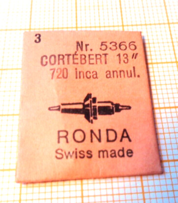 3 Unruhwelle Cortebert 13´´ 720 INCA anul. Ronda 5366 neuwertig ältere Lagerware