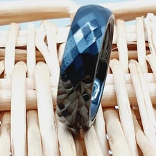 Faceted High Polished Black Tungsten Wedding Band Personalized Gift for Him Her