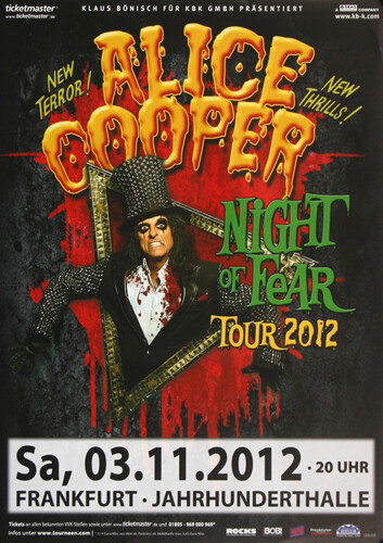 Alice Cooper - Night Of Fear, Frankfurt 2012 | Konzertplakat | Poster-image