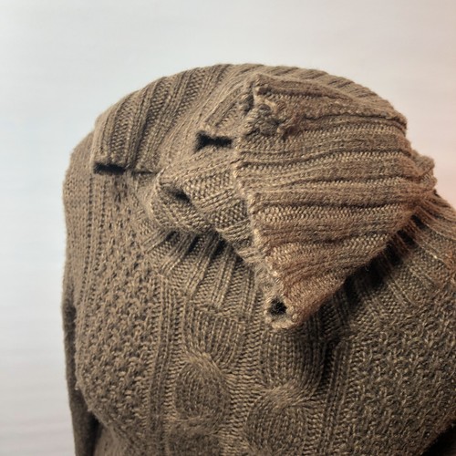 Women's Size S FOREVER 21 Long Sleeve BROWN Ribbed Cowl Neck Knitted Sweater - Picture 7 of 12