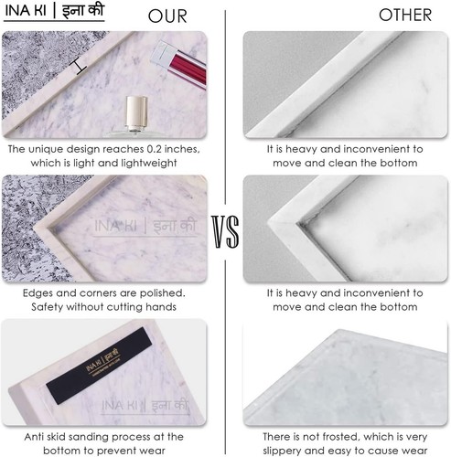 Natural Marble Serving Counter Top | Vanity Organizer | Bath, Multipurpose Tray - Picture 3 of 9