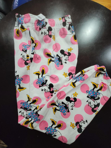 Disney Women's white/Pink Minnie Mouse Fleece Joggers SweatPants Sz XL - Picture 4 of 4
