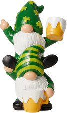 St Patrick'S Day Decorations Gnome Figurine, Irish Resin Stacked Leprechaun Deco
