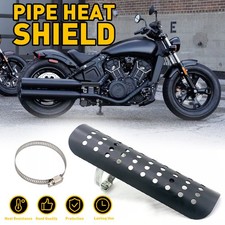 Tubo silenciador de escape universal protector térmico cubierta negra protector de talón motocicleta ER
